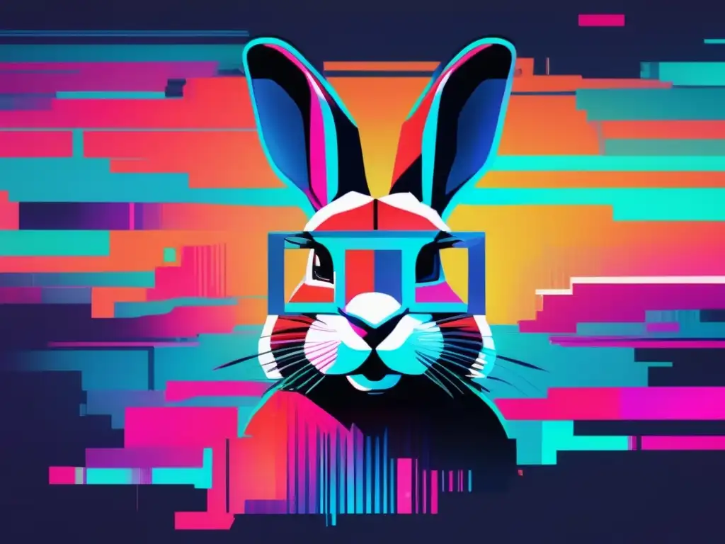 Análisis del ransomware Bad Rabbit: arte glitch que representa caos digital y la amenaza de este malware