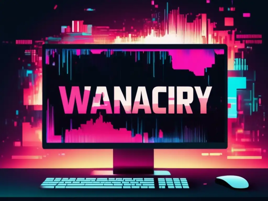 Análisis ransomware WannaCry ciberseguridad, imagen caos y destrucción causados por el ataque ransomware