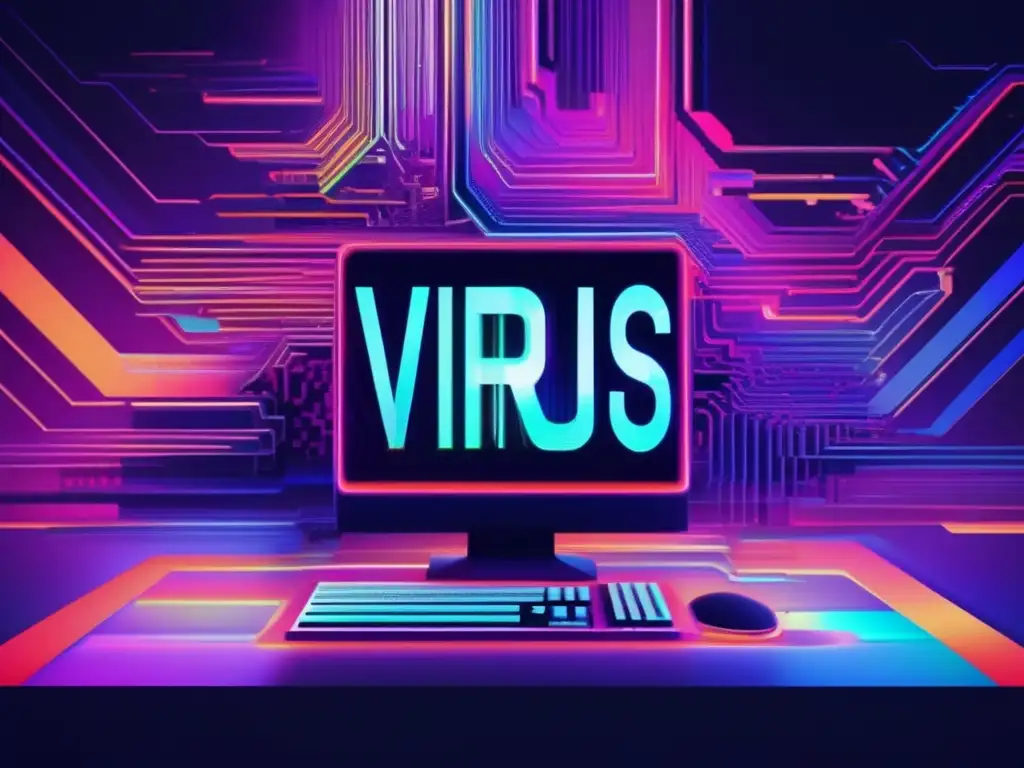 Análisis virus informáticos construcción propagación: Arte glitch captura esencia caótica y evolutiva de un virus informático