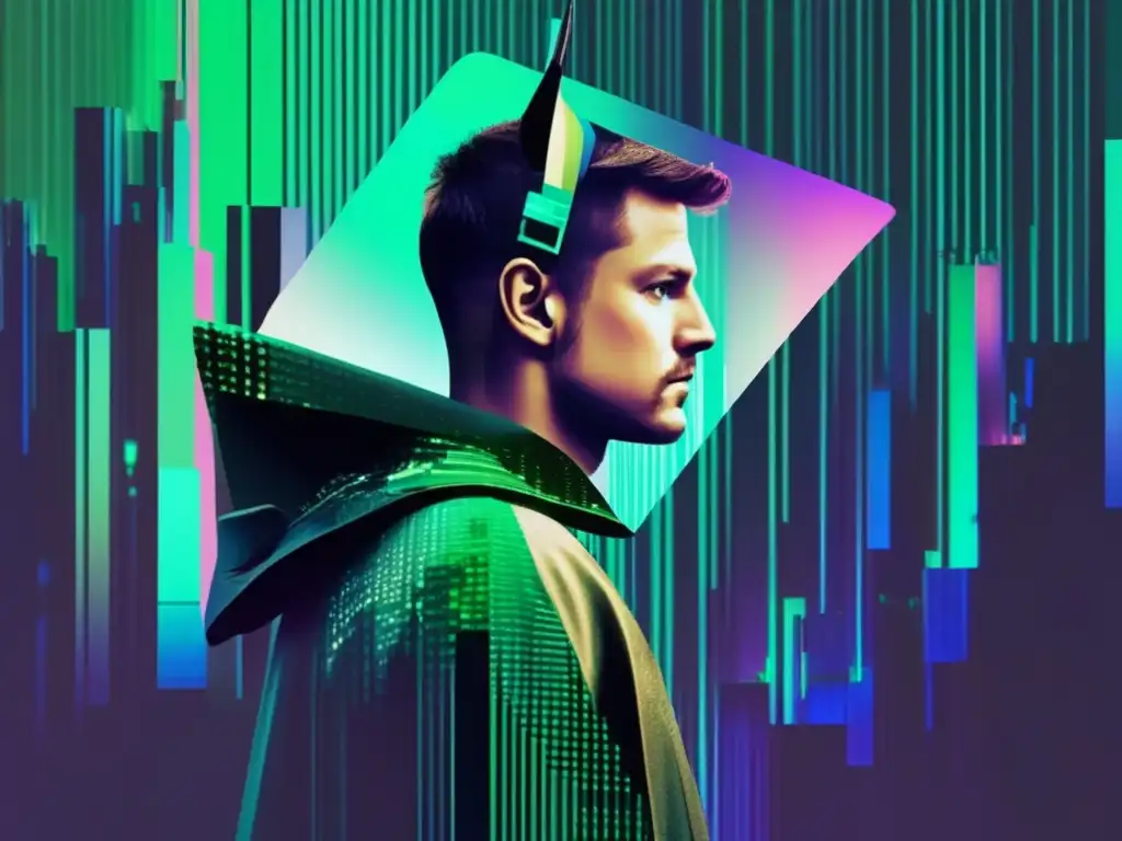 Arte glitch Robin Hood: Ciberseguridad, amenazas y defensas digitales