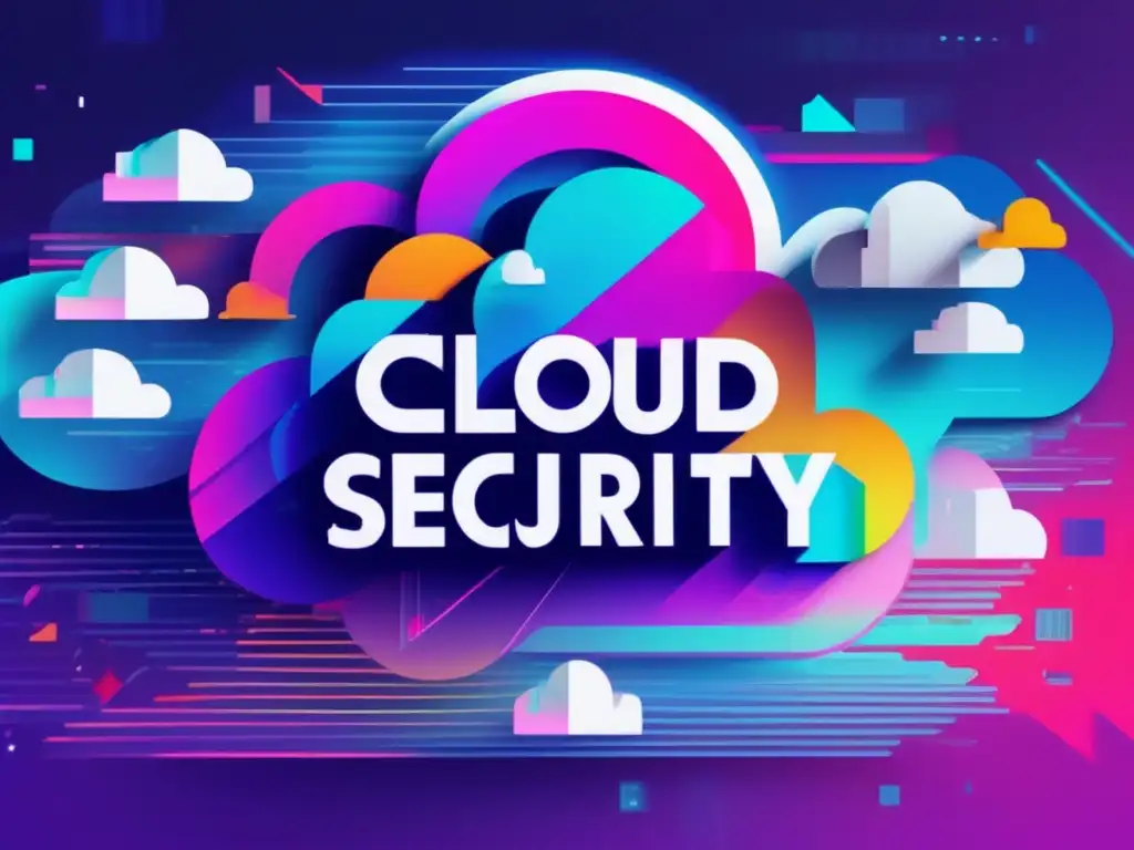 Certificaciones Cloud Security: Arte de glitches vibrante y cautivador, evocando la complejidad y transformación digital