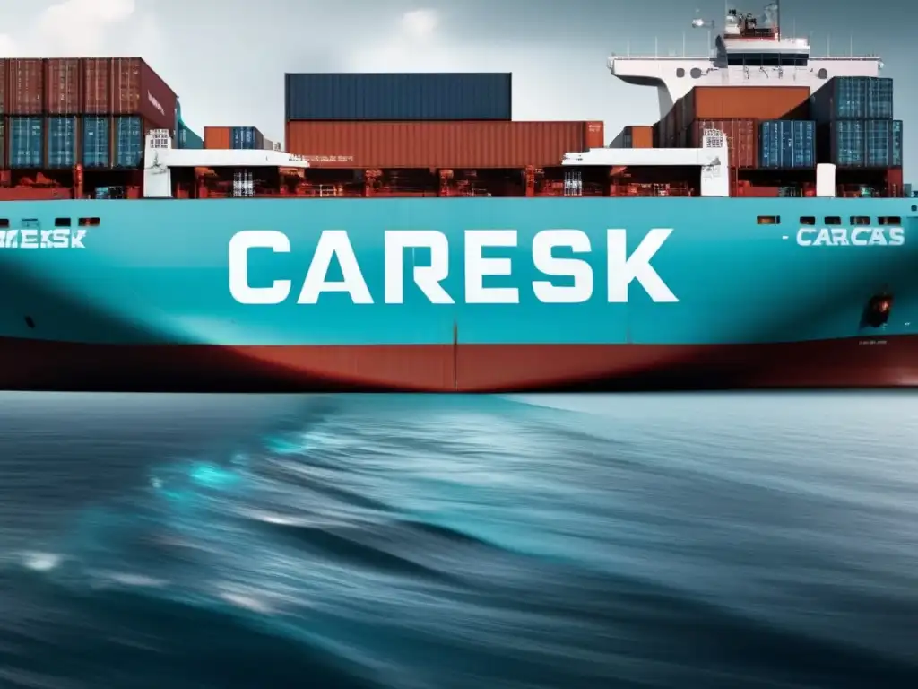 Ciberataque a Maersk: Impacto global - Glitch Art Image