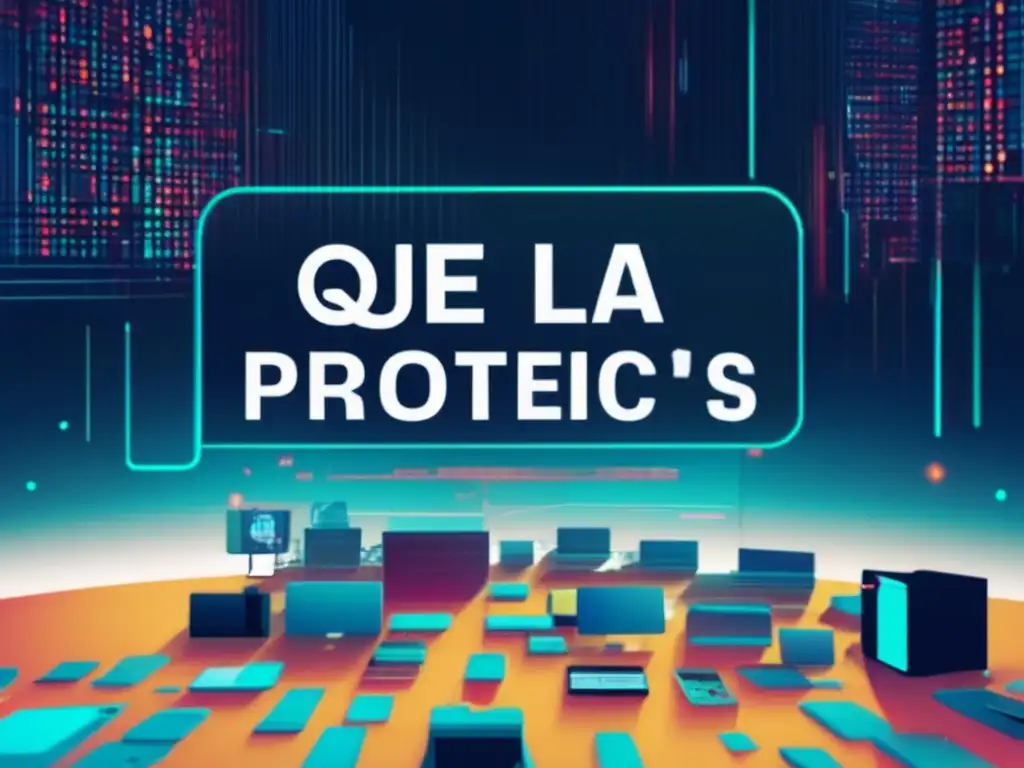 Ciberseguridad en la era IoT: Representación de la interconexión y protección de datos en un paisaje distorsionado y vibrante