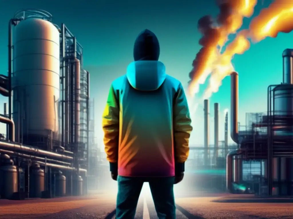 Ciberseguridad en redes de gas natural: Imagen 8k ultradetallada de estilo Glitch Art para el encabezado del artículo