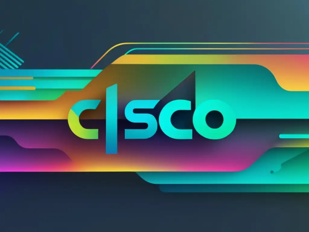 Comparativa firewalls Cisco vs Palo Alto Networks: imagen glitch art de choque de logotipos, colores vibrantes y elementos pixelados