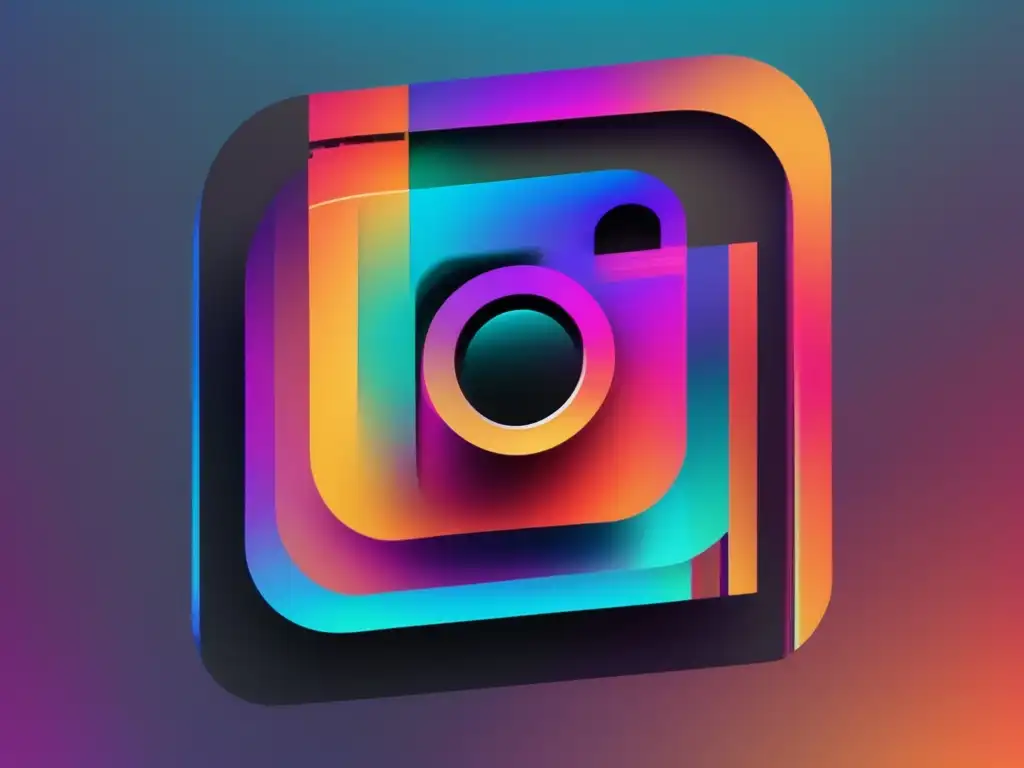 Protege tu cuenta Instagram: glitch art del logo vibrante y distorsionado, simbolizando la seguridad de tu información #CómoProtegerCuentaInstagram