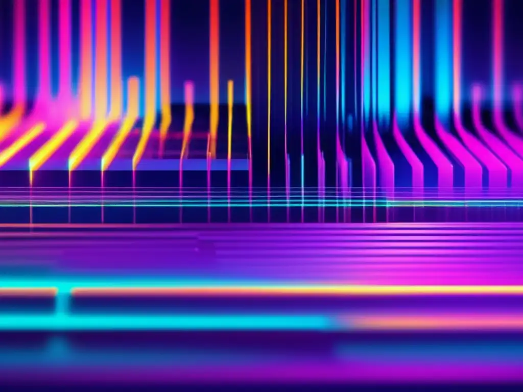 Circuit board glitched: datos y ética Glitch en circuito con colores neon y líneas distorsionadas