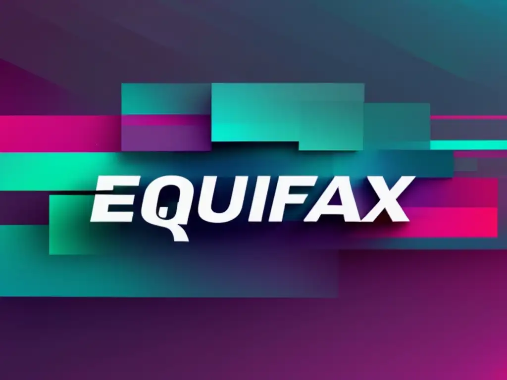 Glitch art Equifax logo: Lecciones robo identidad Equifax