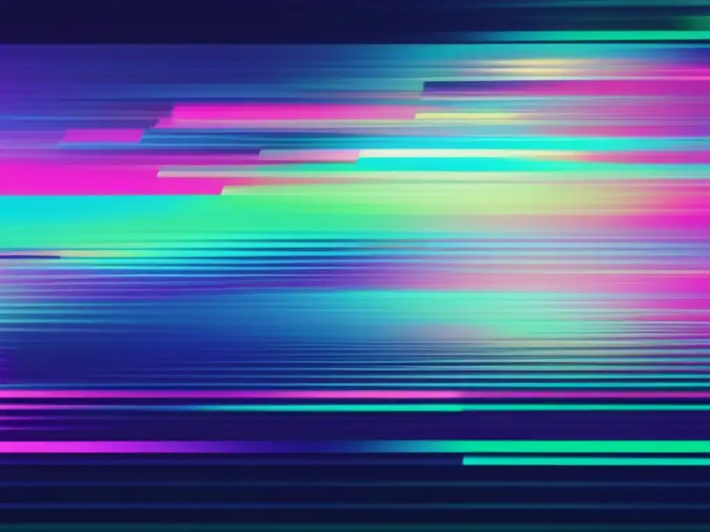 Pantalla de computadora con glitches y efecto visual Glitch en pantalla computadora: velocidad y seguridad - Antivirus y rendimiento informático