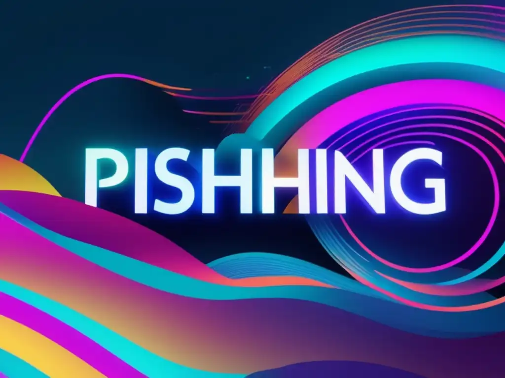 Glitches y colores neon simbolizan peligros de phishing