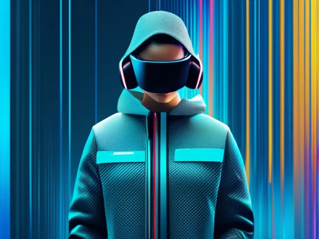 Privacidad corporativa en teletrabajo Imagen de arte glitch de 8k para el encabezado del artículo
