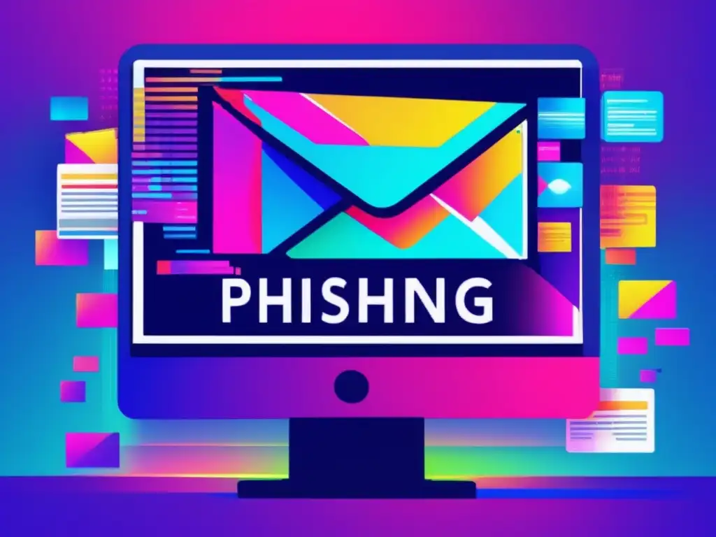 Imagen de arte glitch que representa la psicología del phishing en ciberseguridad