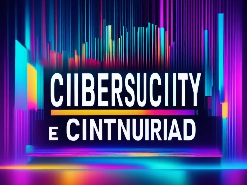 Importancia formación continua ciberseguridad: imagen de arte glitch de ciberseguridad 8k