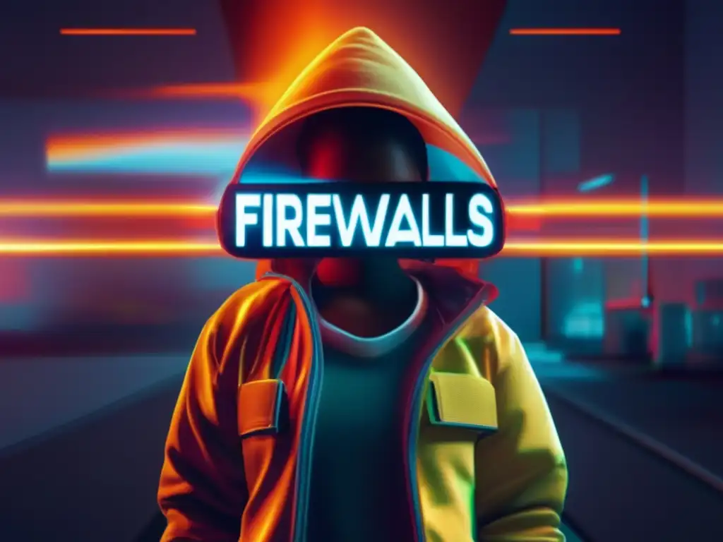 Importancia de firewalls para seguridad doméstica: imagen de Glitch Art Firewall