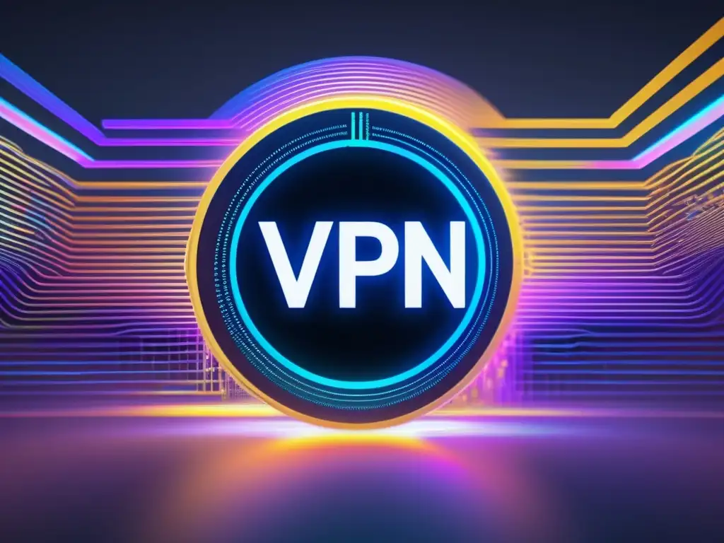 Innovaciones en VPNs para seguridad digital: Arte Glitch cautivador que simboliza mejoras en privacidad y seguridad