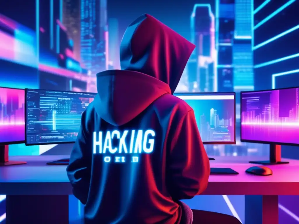 Joven hacker inmerso en mundo virtual con amenazas ciberseguridad hackers menores