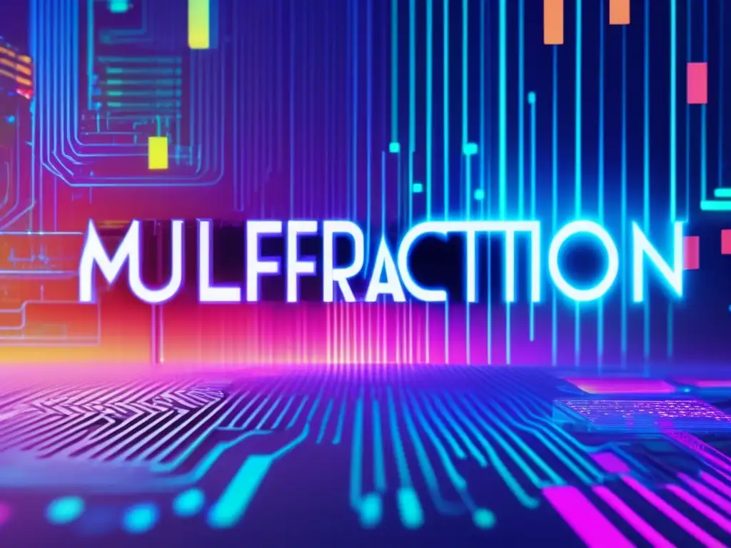 Evolución autenticación multifactor: imagen glitch arte futurista con circuitos y colores vibrantes