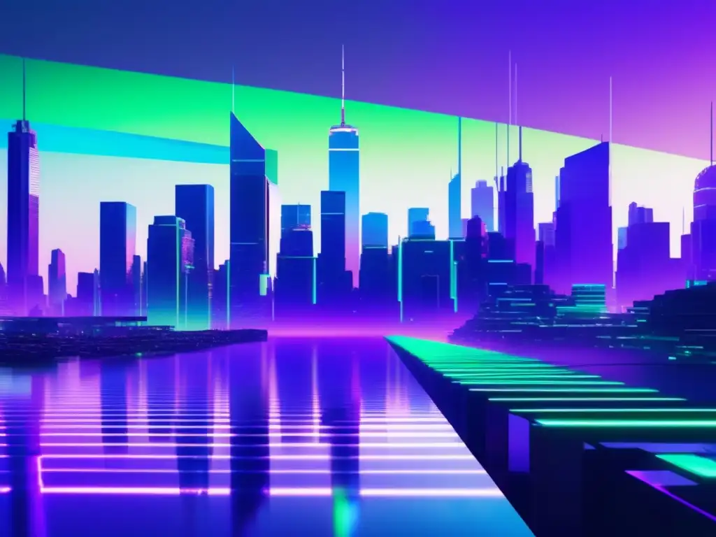 Paisaje digital futurista con identidades digitales seguras y anónimas