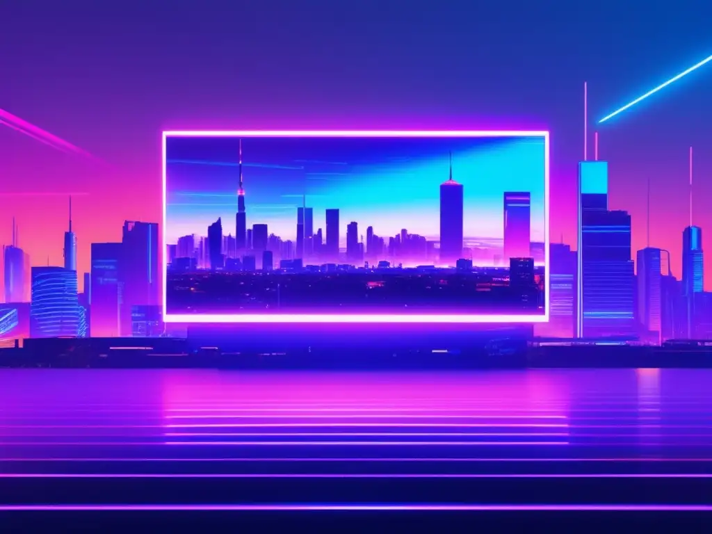 Paisaje digital con skyline de ciudad al atardecer y glitch de TV5Monde: Ciberataque y ciberterrorismo