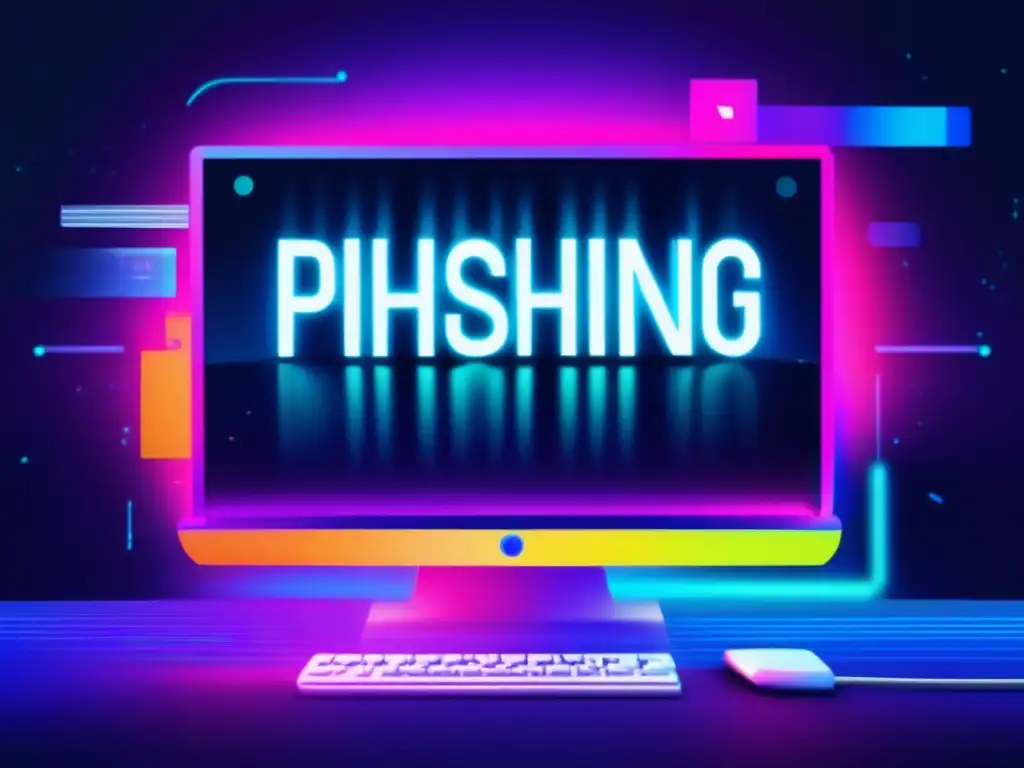 Pantalla glitch con símbolos de phishing y rostros distorsionados: Identificar correos peligrosos phishing