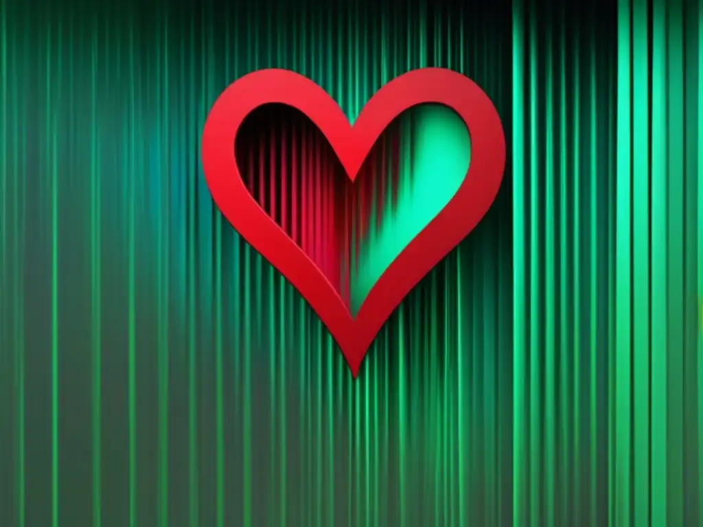 Vulnerabilidad global código Heartbleed en glitch art